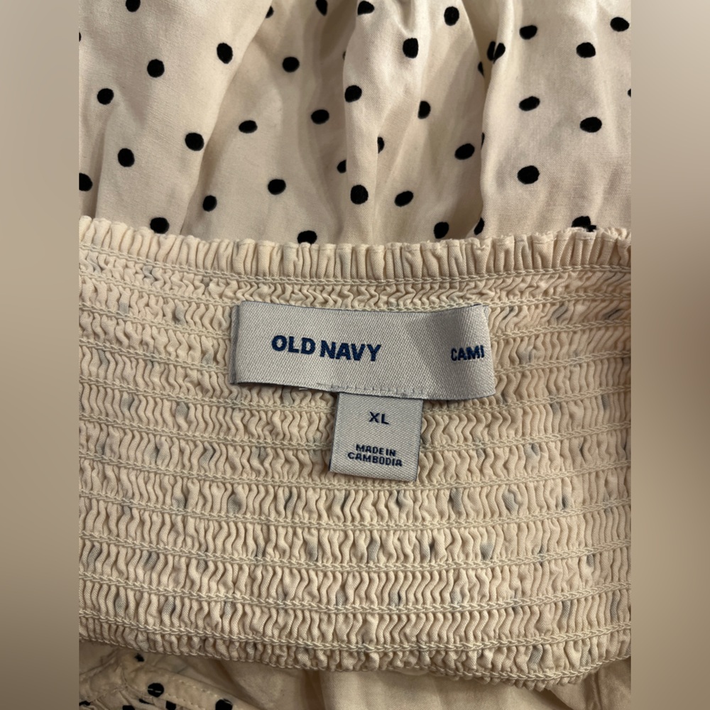 Old Navy Cream Mini Dress with Black Polka Dots - Picture 4 of 4